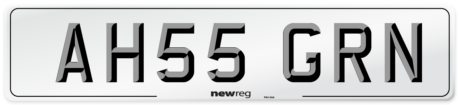 AH55 GRN Number Plate from New Reg